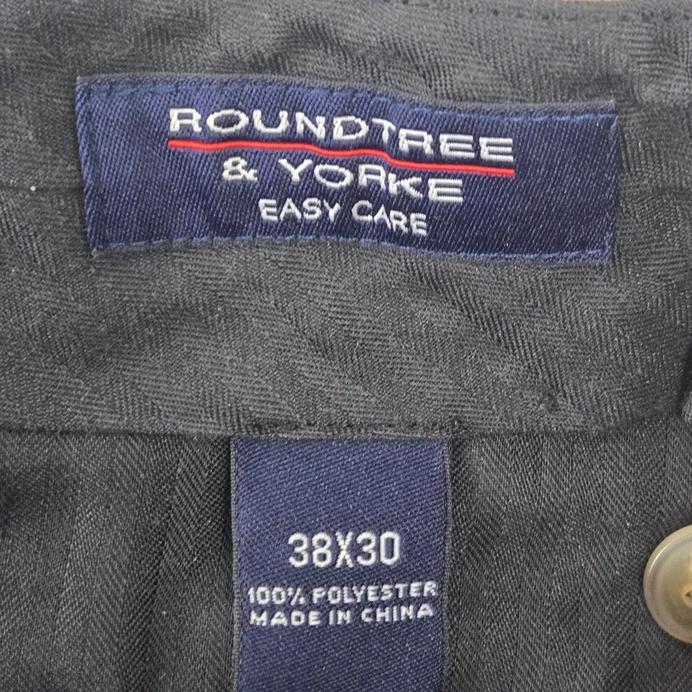 Roundtree & Yorke Mens 38x30 Brown Tan Black Easy Care‎ Dress Pants Bundle 3pk